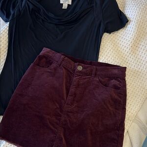 LOFT  Mini Skirt in Burgundy/Deep purple